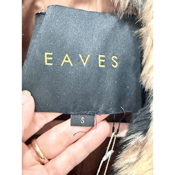 Eaves Colton Faux Fur Tiger Open Coat Jacket Wildcat Brown Women's Size Small - Picture 6 of 7